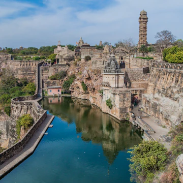 Gaumukh reservoir at Chittor Fort in Chittorgarh, Rajasthan state, India
