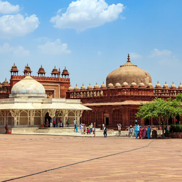 Agra, Uttar Pradesh, India - April 15, 2013: The Palace of Fatehpur Sikri in India