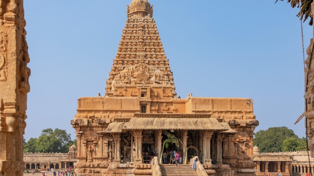 Thanjavur (Tanjore) - Brihadishwara Temple, Tamil Nadu, India - stock photo
