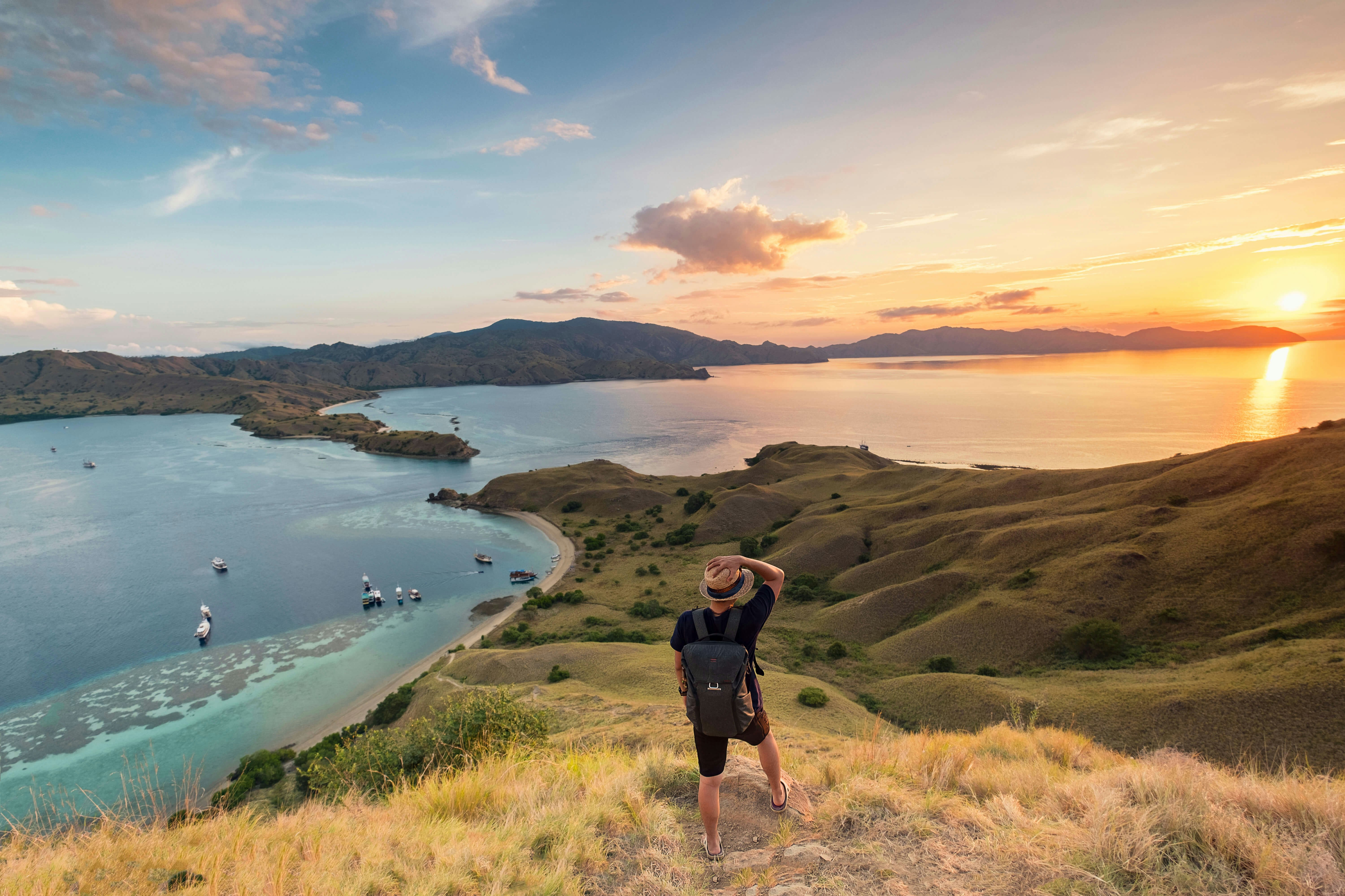 A man looking out from Gili Lawa in Komodo National Park