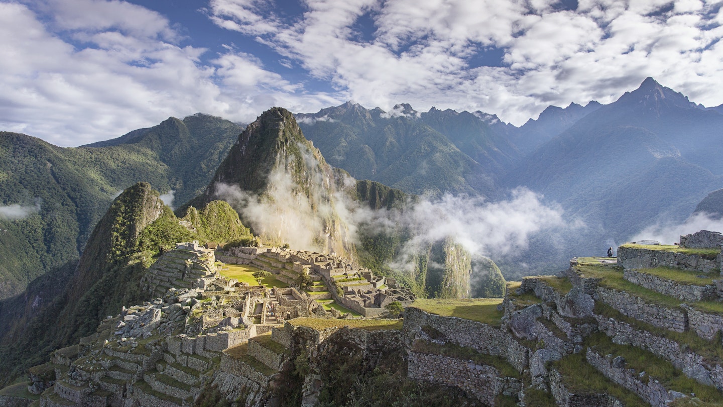 Overview of 15th-century Inca city of Machu Picchu.