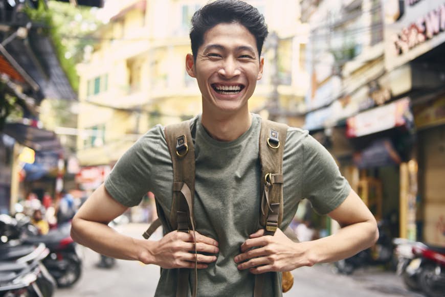 Portrait of smiling man in Hà Noi, Vietnam