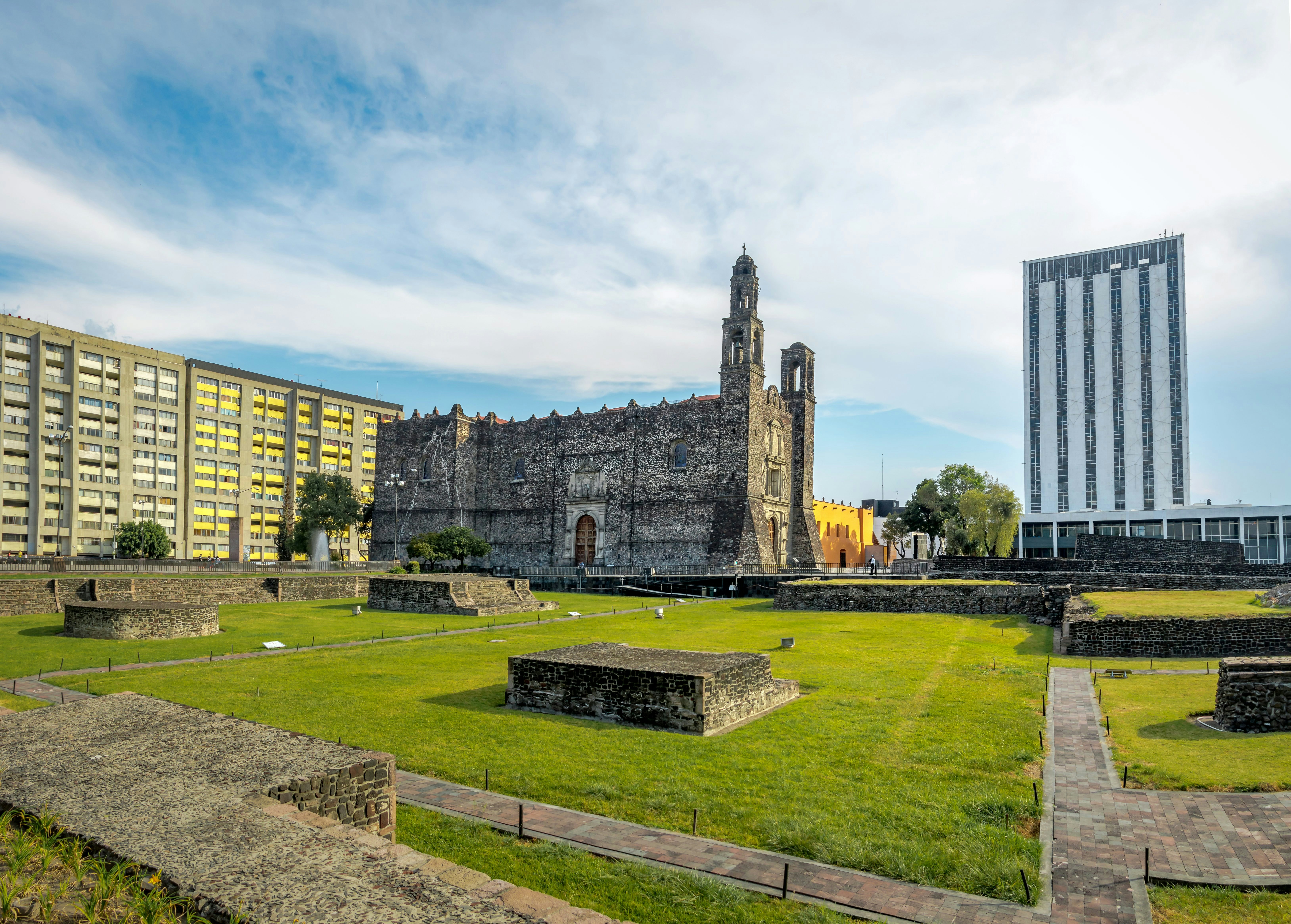 Plaza de las Tres Culturas (Three Culture Square) at Tlatelolco - Mexico City, Mexico;  Centro Cultural Universitario Tlatelolco

Shutterstock ID 521555881; your: Bridget Brown; gl: 65050; netsuite: Online Editorial; full: POI Image Update