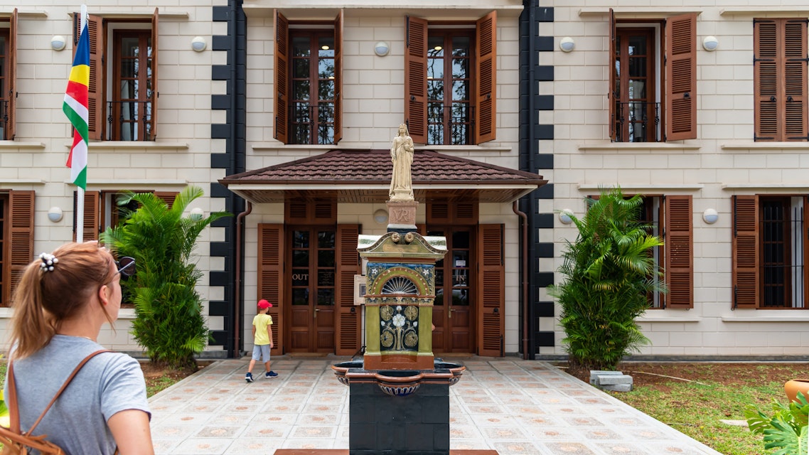 Victoria, Seychelles - January 7, 2020: Tourists in front of Seychelles National History Museum
- National Museum of History, Housed in Victoria's restored colonial-era Supreme Court building (1885), this terrific museum opened in late 2018
