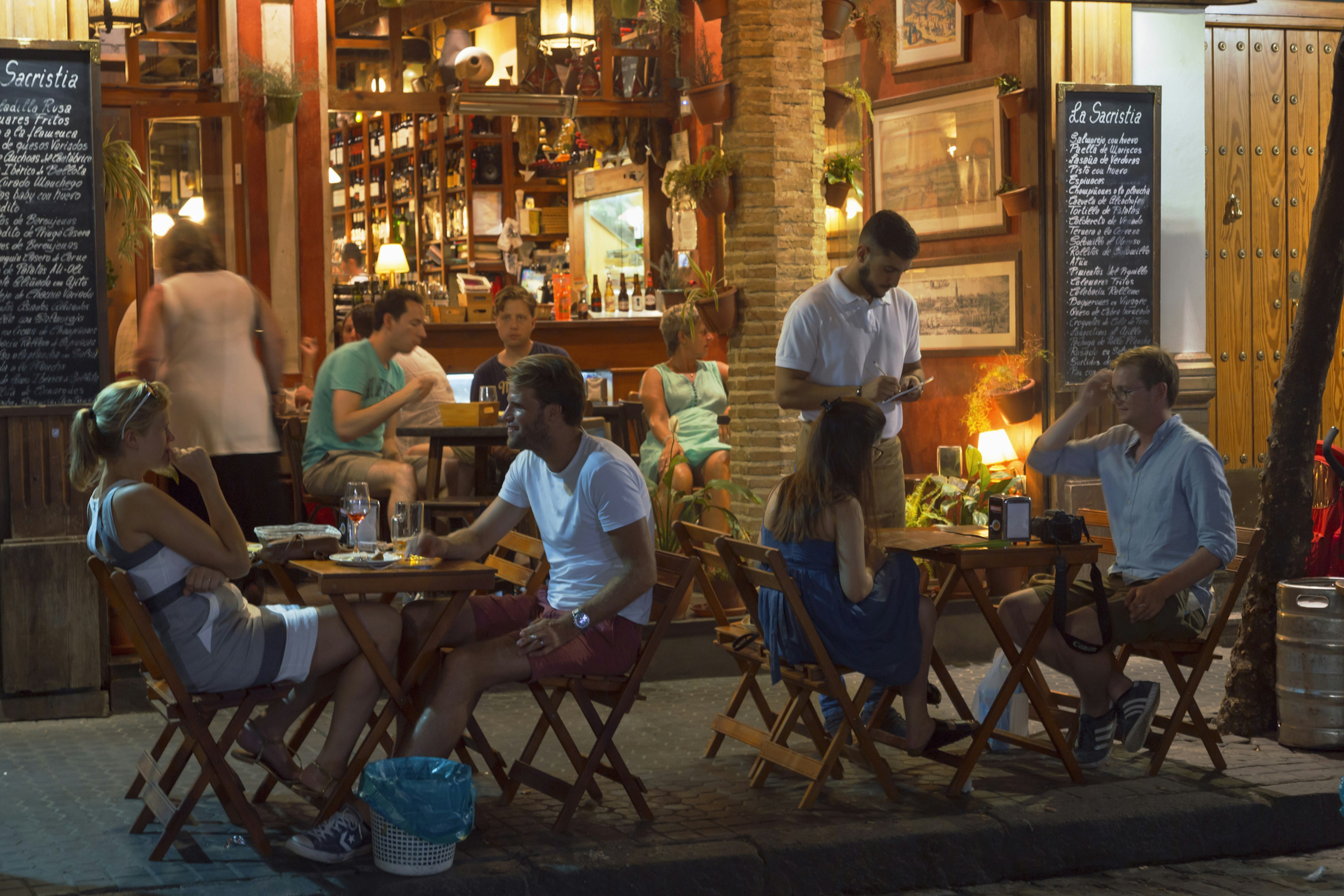 Seville's pretty neighborhood of Santa Cruz has lots of charming tapas bar