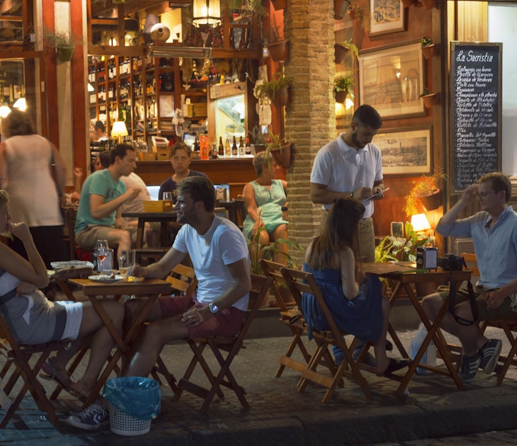 Seville's pretty neighborhood of Santa Cruz has lots of charming tapas bar