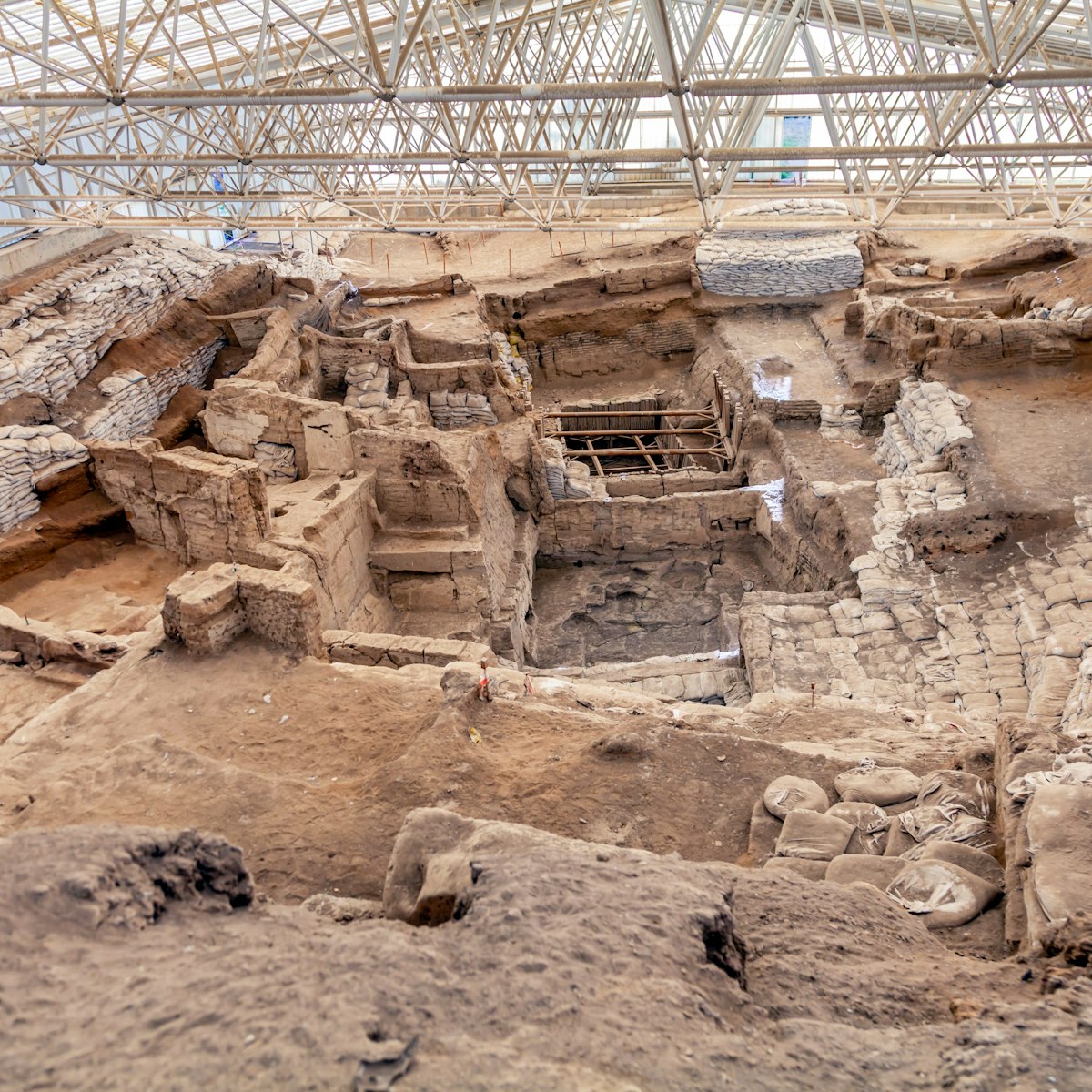 Neolithic Site of Çatalhöyük. UNESCO World Heritage Site. Catalhoyuk is oldest town in world with large Neolithic & Chalcolithic best preserved city settlement in Cumra, Konya. Built in 7500 BC. ; Shutterstock ID 1611692500; your: Bridget Brown; gl: 65050; netsuite: Online Editorial; full: POI Image Update