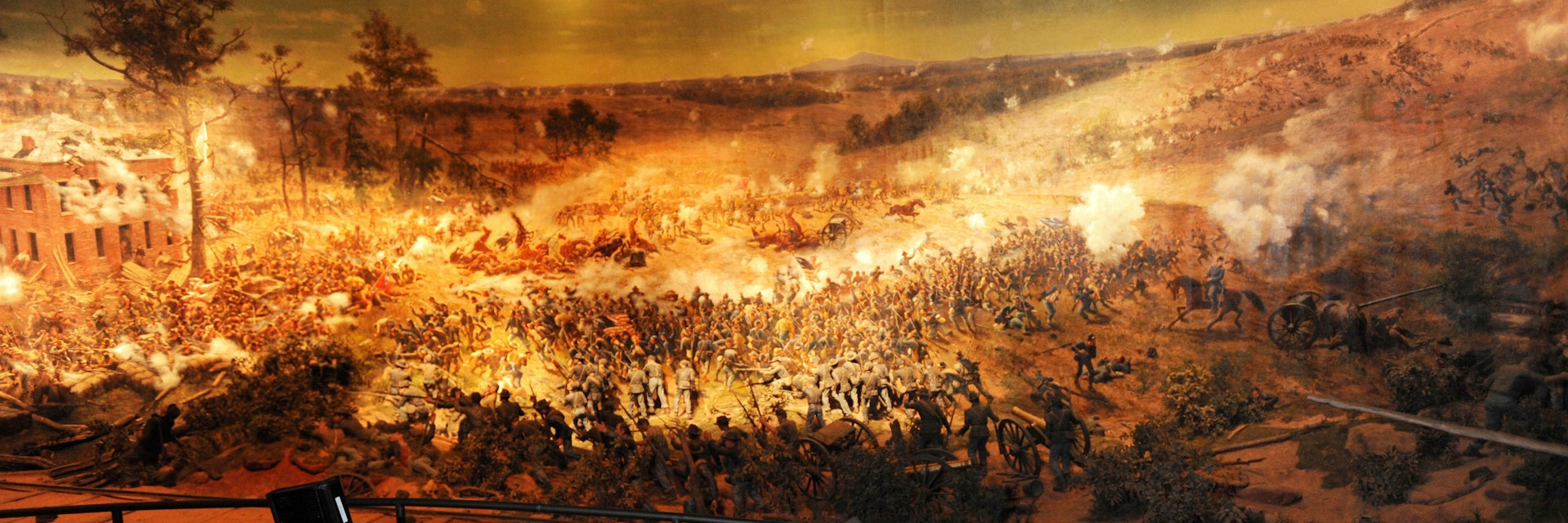 CCM1FJ Nov. 13, 2010 - Atlanta, GA, U.S. - ATLANTA, GA - NOVEMBER 12: Visitors take in the panoramic painting and diorama depicting the Battle of Atlanta at the Cyclorama Civil War museum in Atlanta, Georgia on Friday, November 12, 2010. The sesquicentennial of the Civil War is in 2011. PHOTO CREDIT: ERIK