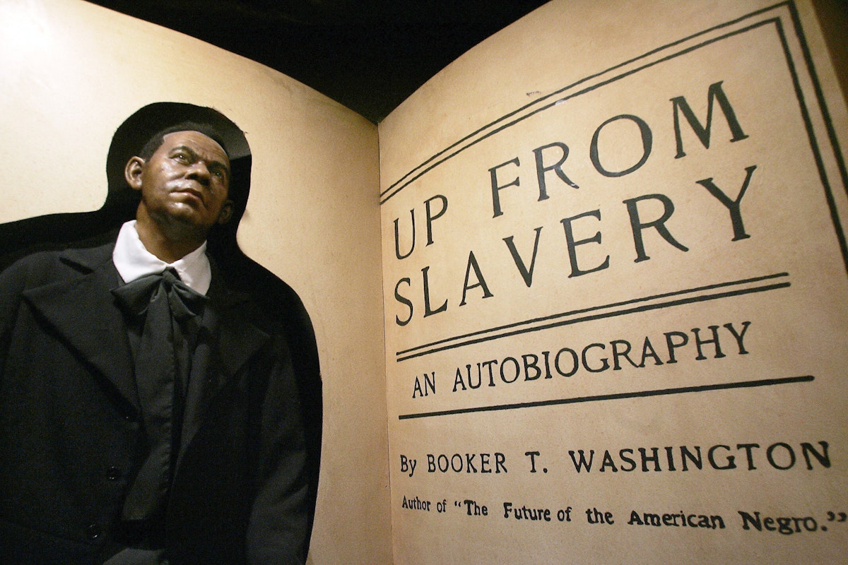 Baltimore, UNITED STATES:  A wax figure of Booker T. Washington stands is seen on exhibit at the the National Great Blacks in History Musuem in Baltimore, Maryland, 13 February 2006. The exhibit puts a face on the stolen history of Blacks in America.              AFP PHOTO/Jim WATSON  (Photo credit should read JIM WATSON/AFP via Getty Images)