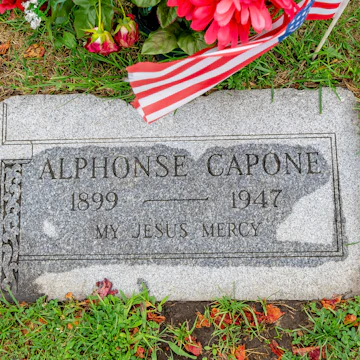 August 11, 2021 - HIllside, Illinois, USA: The final resting place of Chicago mobster, Alphonse Capone at Mt. Carmel Cemetery.; Mount Carmel Cemetery
Shutterstock ID 2030326451; your: Bridget Brown; gl: 65050; netsuite: Online Editorial; full: POI Image Update