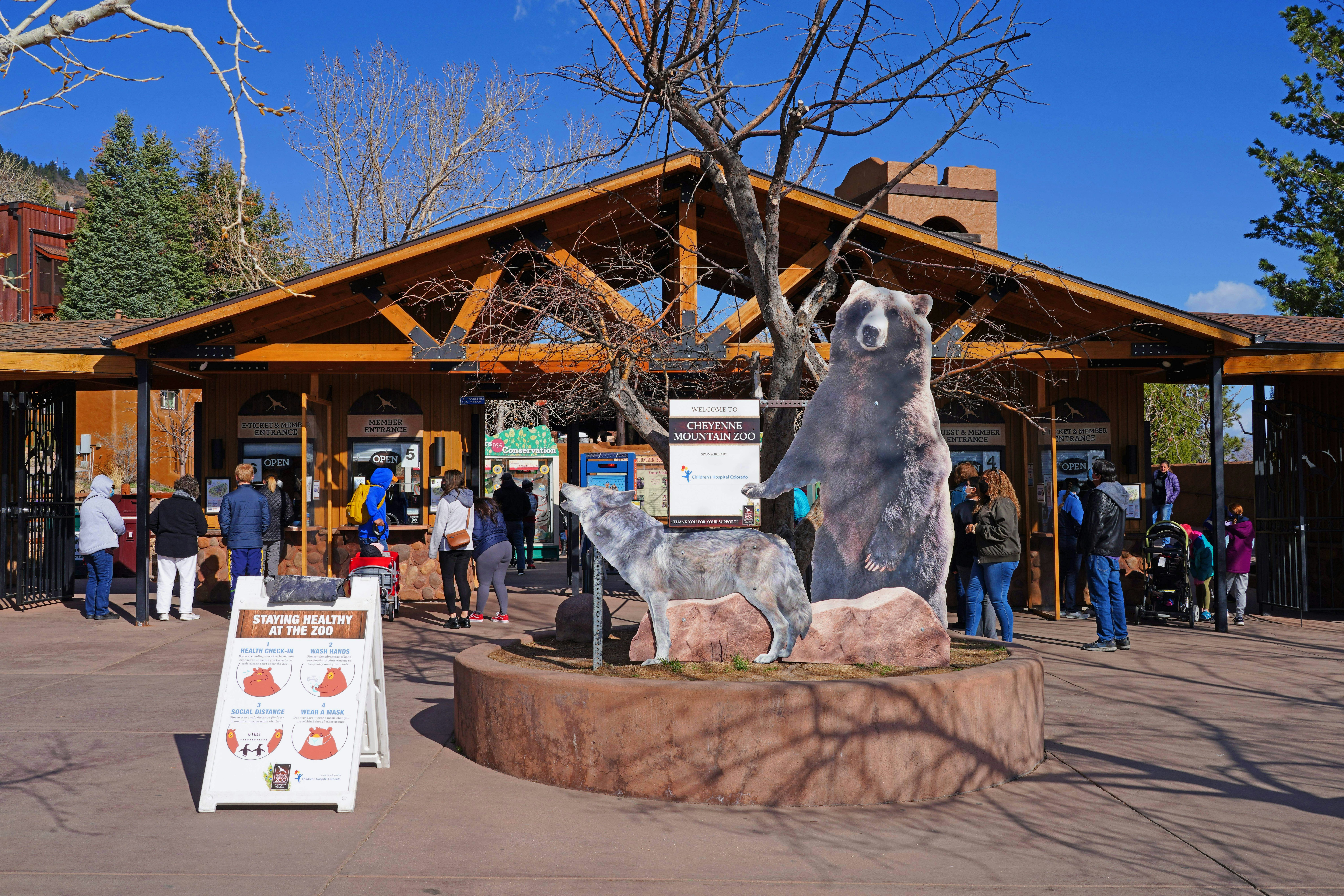 COLORADO SPRINGS, CO- 9 APR 2021- View of the Cheyenne Mountain Zoo, an animal park located at the foot of Pikes Peak mountain in Colorado Springs, Colorado, United States.