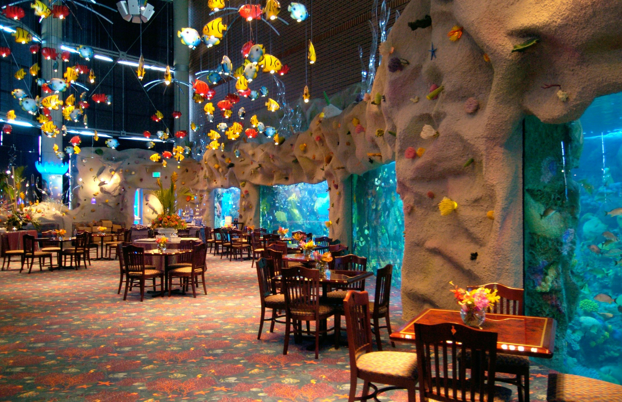 DENVER, COLO. - JULY 13, 2005 - The restaurant at the newly-remodeled Downtown Aquarium, Wednesday afternoon, 7/13/2005. The aquarium, formerly known as Colorado's Ocean Journey, reopens to the public Thursday, 7/14/2005 with a new restaurant and other features. (Jerry Cleveland | The Denver Post)  (Photo By Jerry Cleveland/The Denver Post via Getty Images)