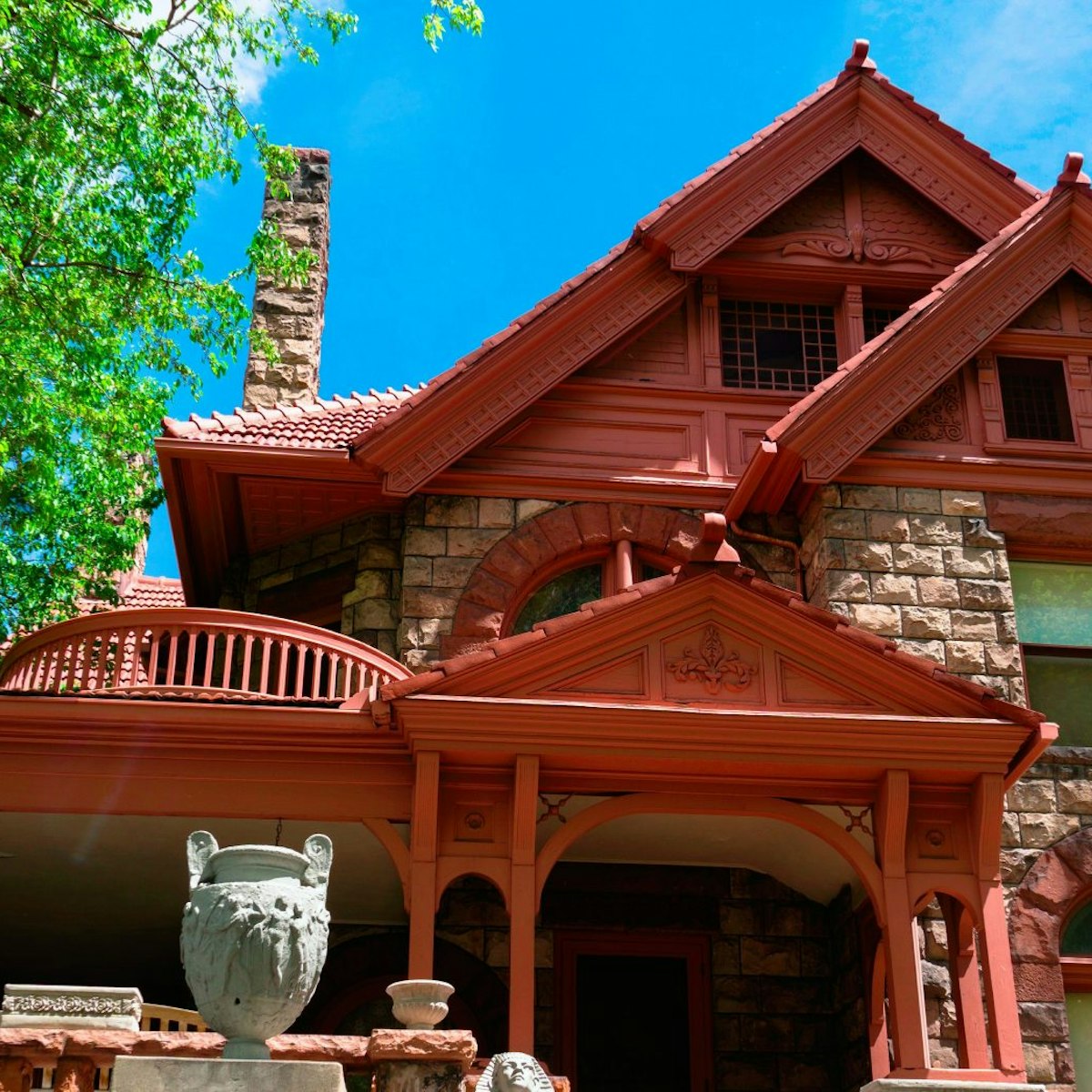 Denver, USA - May 4, 2014: The home of the famous Unsinkable Molly Brown in the  historic Capitol Hill Neighborhood in Denver, Colorado. Molly Brown gained fame by surviving the sinking of the Titanic. Molly Brown house
