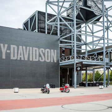 Milwaukee, USA - September 11, 2013: The Harley-Davidson Museum in Milwaukee, Wisconsin. Owned by the motorcycle manufacturer, the museum opened in 2008 to celebrate and showcase more than a century of Harley-Davidson motorcycle history.