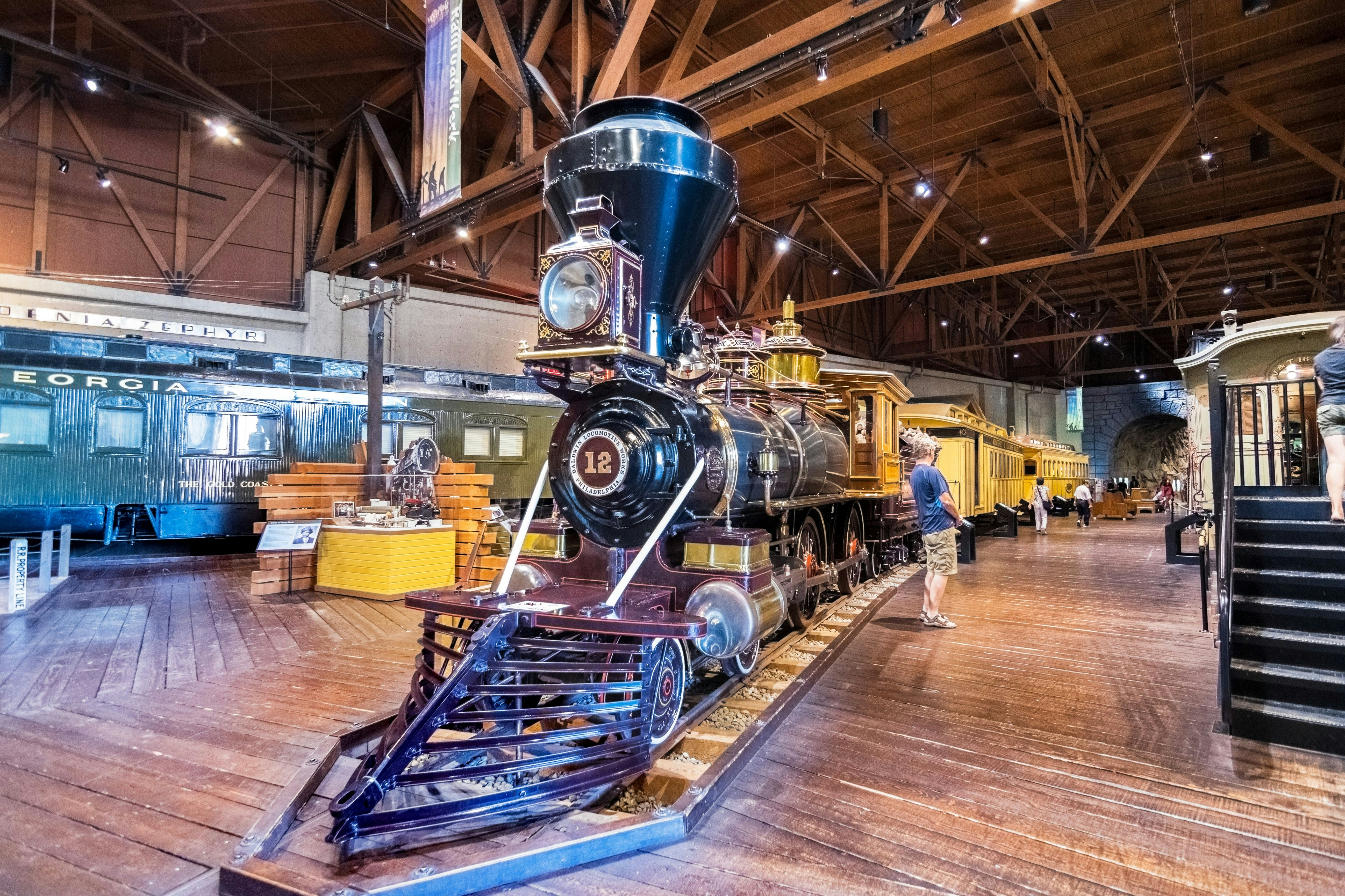 September 22, 2018 Sacramento / CA / USA - Historic locomotive displayed at the California State Railroad Museum; Shutterstock ID 1188452086; your: Bridget Brown; gl: 65050; netsuite: Online Editorial; full: POI Image Update