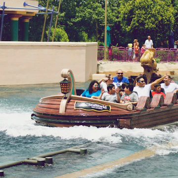 San Antonio, TX - Aug 9th, 2019 : Atlantis, a water coaster ride at SeaWorld San Antonio Texas; Shutterstock ID 1490230949; your: Bridget Brown; gl: 65050; netsuite: Online Editorial; full: POI Image Update
