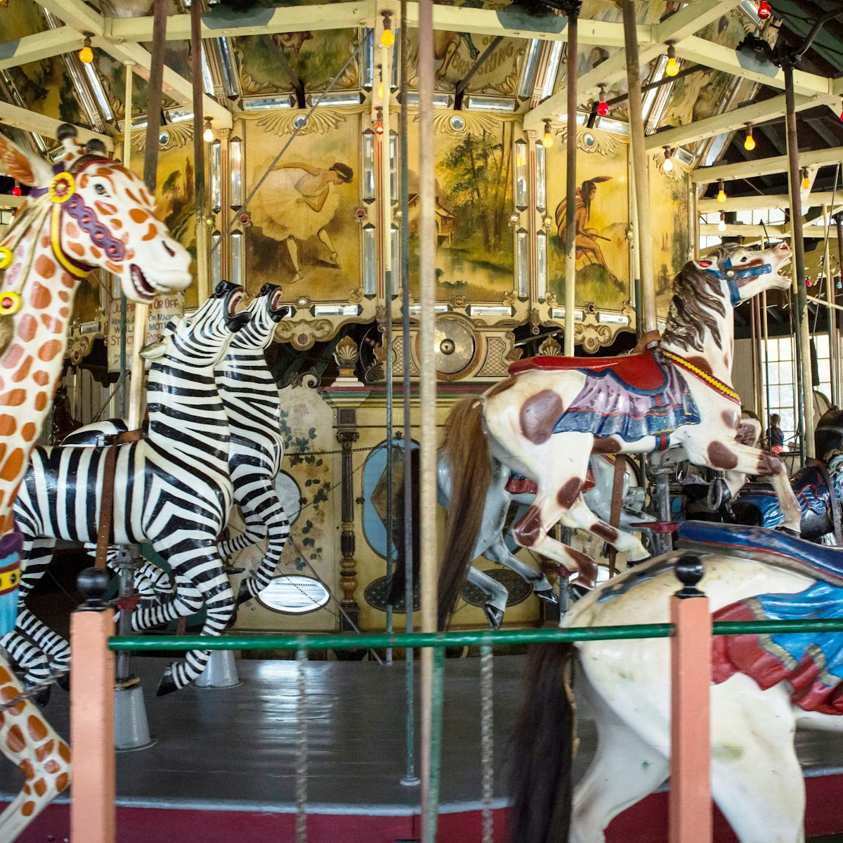 San Diego, California, USA – August 3, 2017: Horizontal view of the 1910 Balboa Park Carousel in motion ; Shutterstock ID 1365376670; your: Bridget Brown; gl: 65050; netsuite: Online Editorial; full: POI Image Update