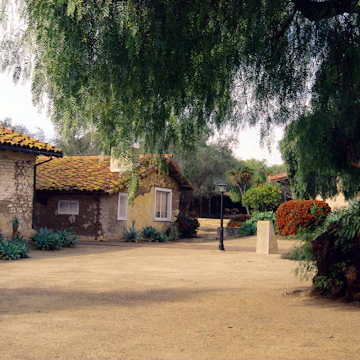 Courtyard of Santa Barbara Historical Society Museum - stock photo