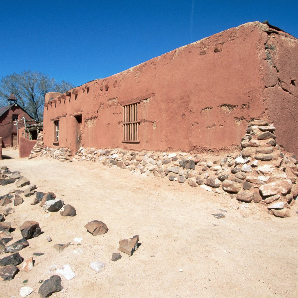 This historic rancho, now a living history museum, dates from the early 1700s and was an important paraje or stopping point along the famous Camino Real, the Royal Road from Mexico City to Santa Fe, New Mexico. | Location: near Santa Fe, New Mexico, USA.