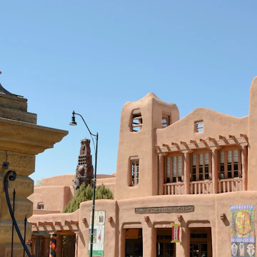 Santa Fe, New Mexico, USA - March 18, 2013: The Museum of Contemporary Native Arts in downtown Santa Fe focuses primarily on Native American Art.