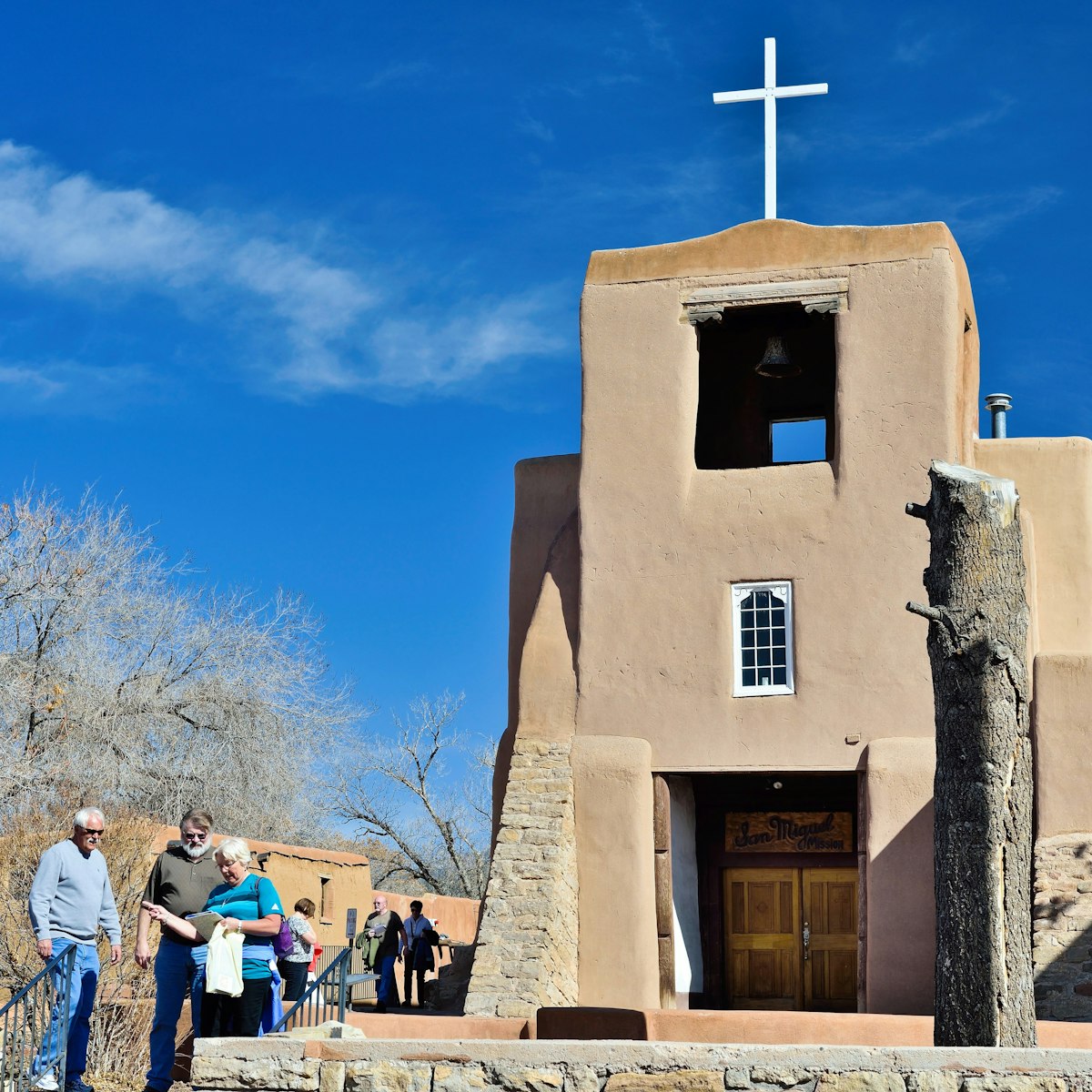 San Miguel Mission

"Santa Fe, New Mexico, USA - March 18, 2013: People walking past the beautiful Mission San Miguel in the historic old town section of Santa Fe."
Mission San Miguel , Santa Fe - stock photo
