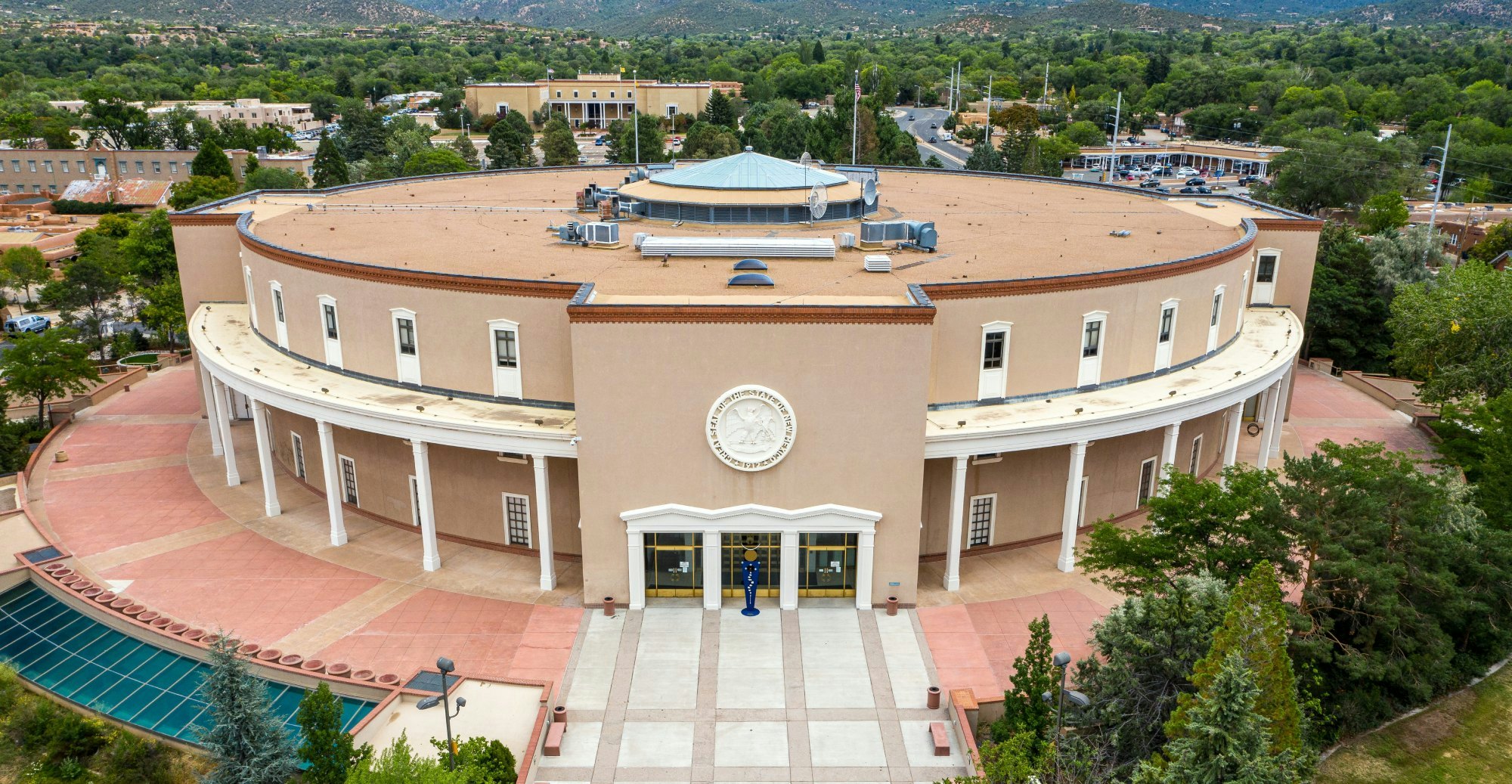 New Mexico State Capitol Building The Roundhouse in Santa Fe NM USA