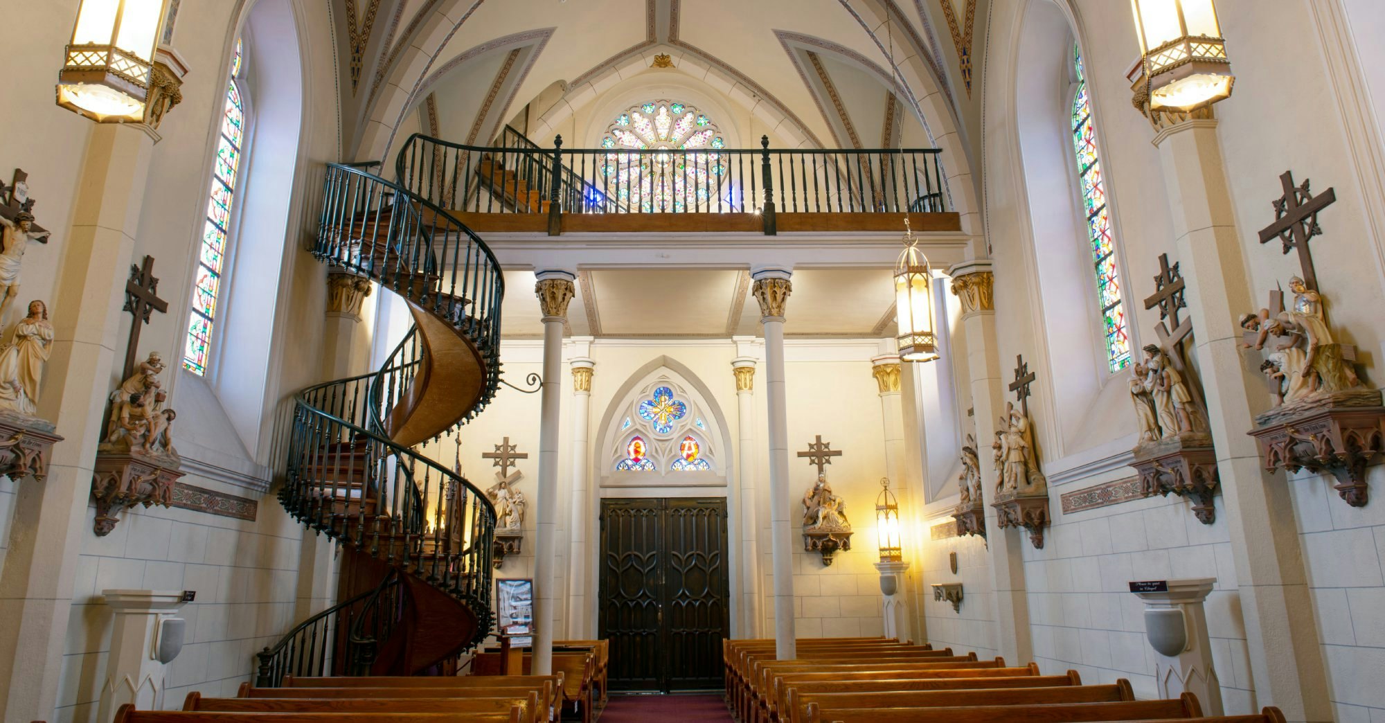 Interior of Loretto Chapel, Santa Fe, new Mexico, USA