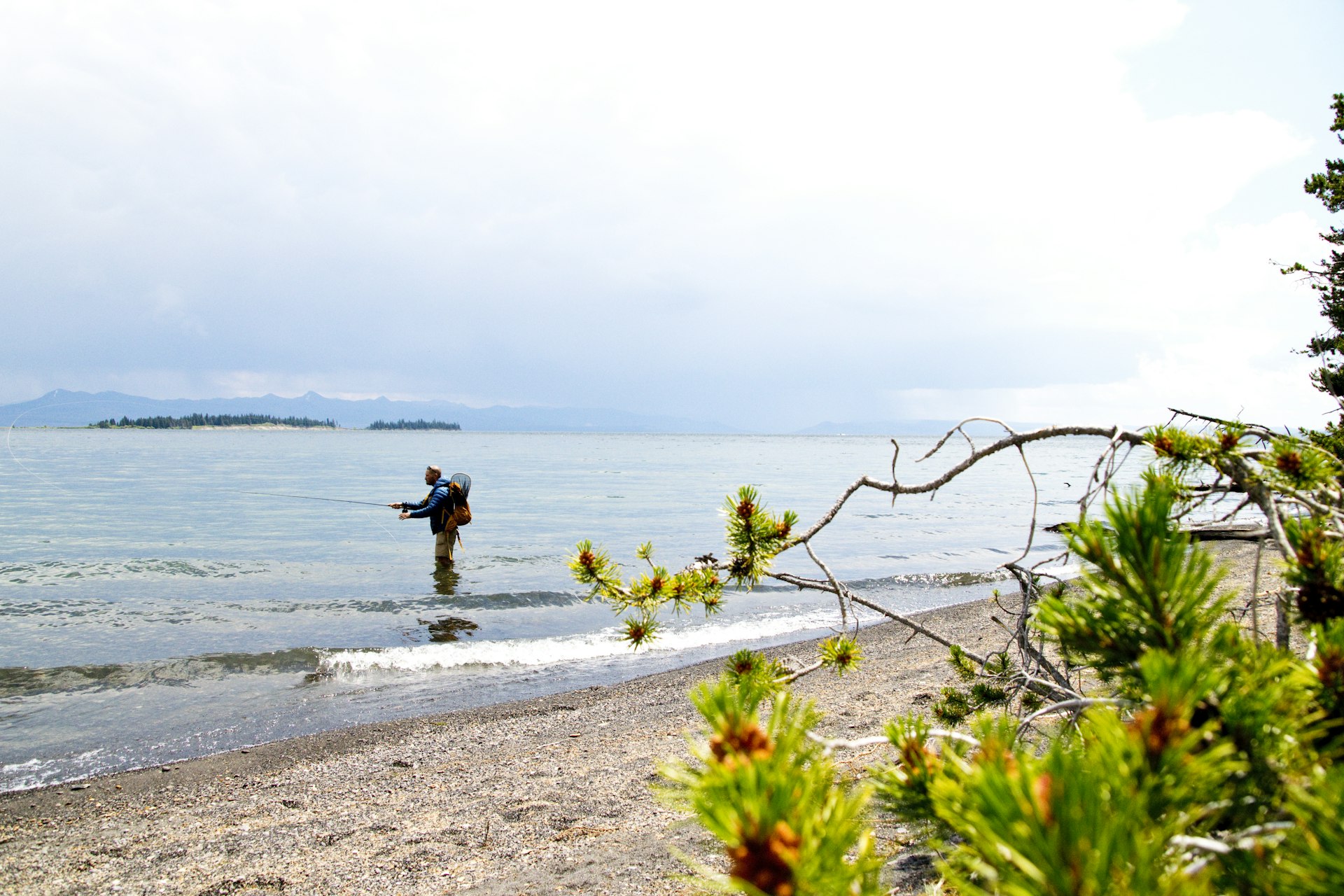 Fishing in Yellowstone Lake, Yellowstone National Park