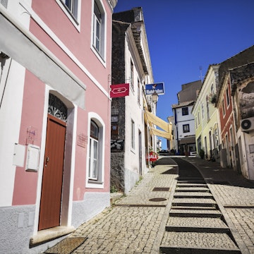 Monchique, street in a small town and a popular spa in southern Portugal, in the region of Algarve, in Portugal