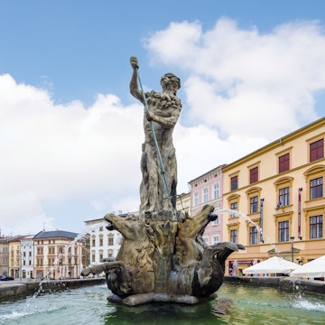 Olomouc, Czech Republic - 09.17.2017: Old historic Neptune fountain