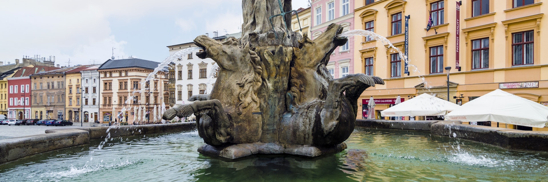 Olomouc, Czech Republic - 09.17.2017: Old historic Neptune fountain