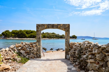Sea image of one of the many islands near Split in Croatia.