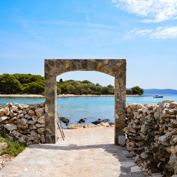 Sea image of one of the many islands near Split in Croatia.