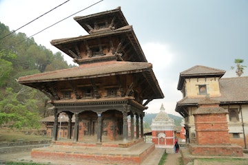 This is the Sacred Hindu Shrine Khware Ghat Tribheni in Panauti, Nepal. It was taken in March 31s, 2016.