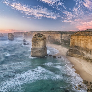 Sunset at the famous Twelve Apostles, Great Ocean Road, Victoria, Australia. Nikon D810. Converted from RAW.