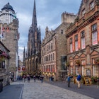 Looking down the Royal Mile in the Old Town in Edinburgh.