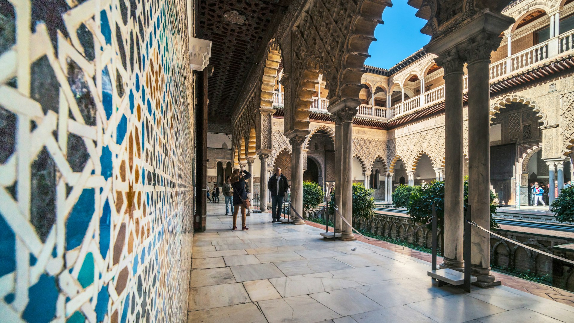 Tiled wall in the Courtyard of the Maidens in the Alcazar of Seville