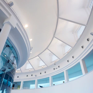 August 23, 2018: Ceiling inside the St Ives Tate Modern art gallery.