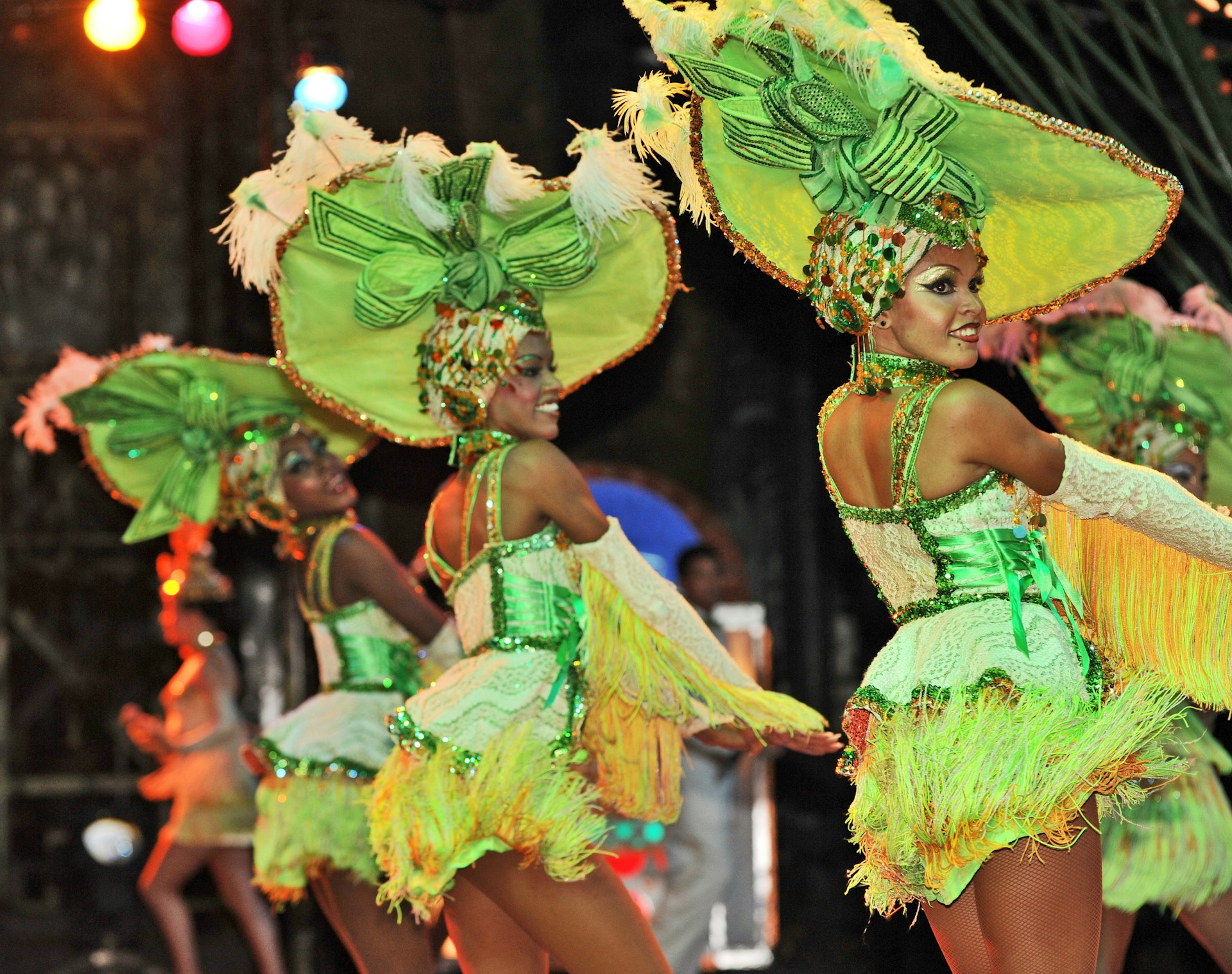 Dancers performing in Tropicana for a cabaret show in Havana, Cuba