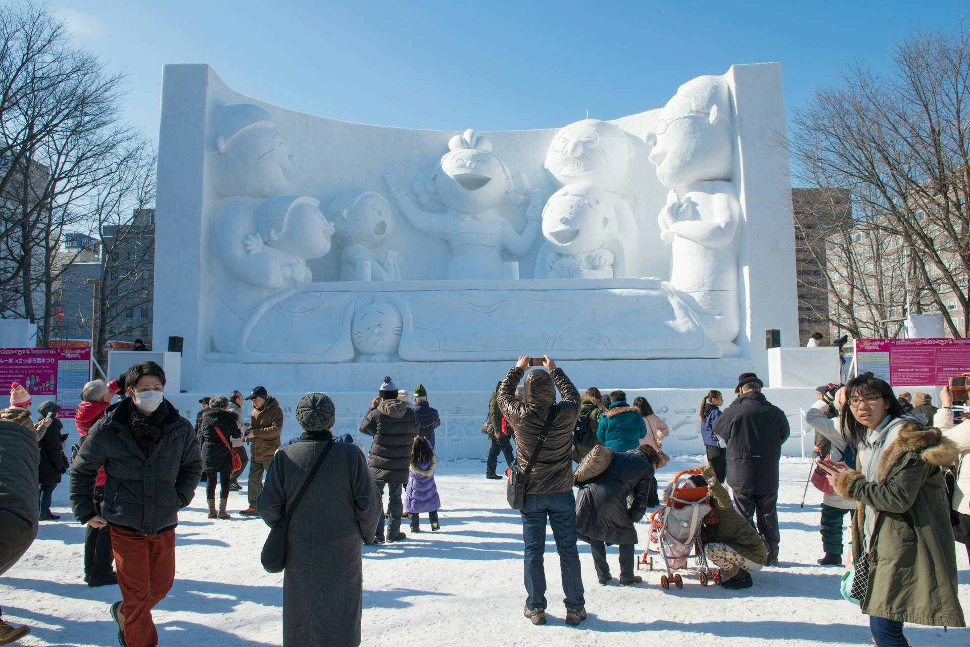 Giant snow sculptures at the Sapporo Snow Festival, Hokkaido