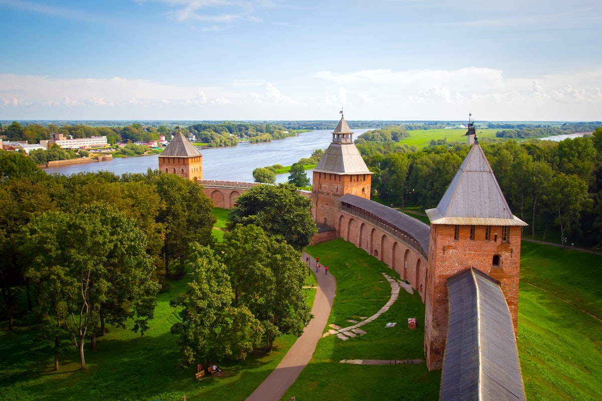 View from one of towers of the Kremlin in Veliky Novgorod.