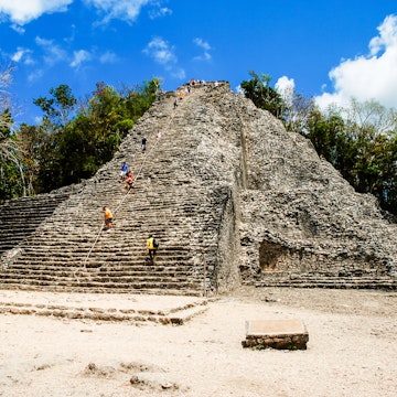 The Mayan ruins of the Coba pyramid in the Yucatan Peninsula.