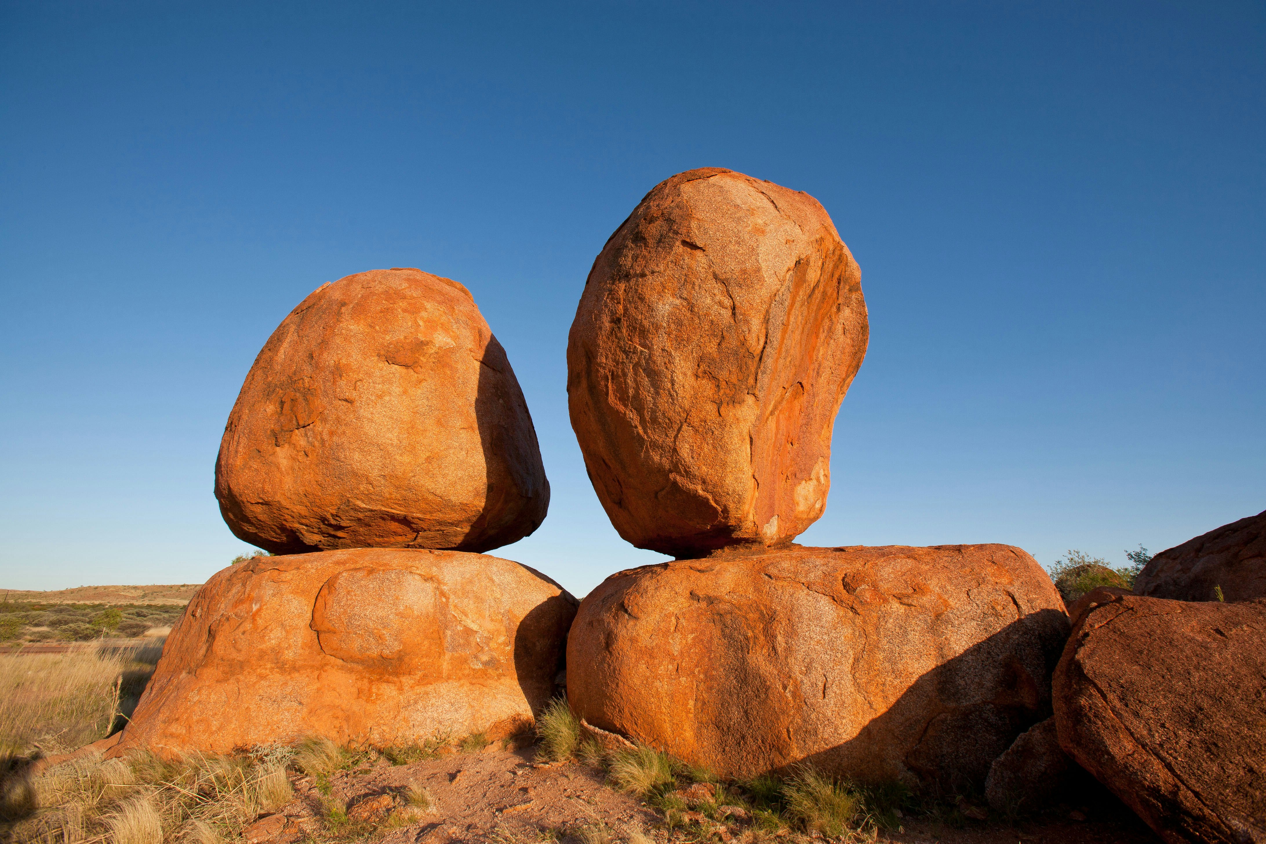 Devil's Marbles rock formations in the Australian desert.