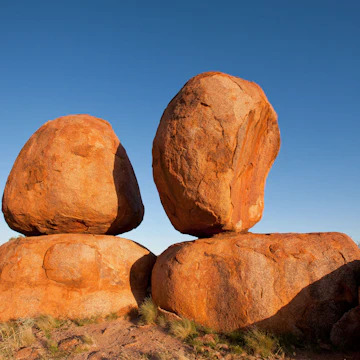 Devil's Marbles rock formations in the Australian desert.