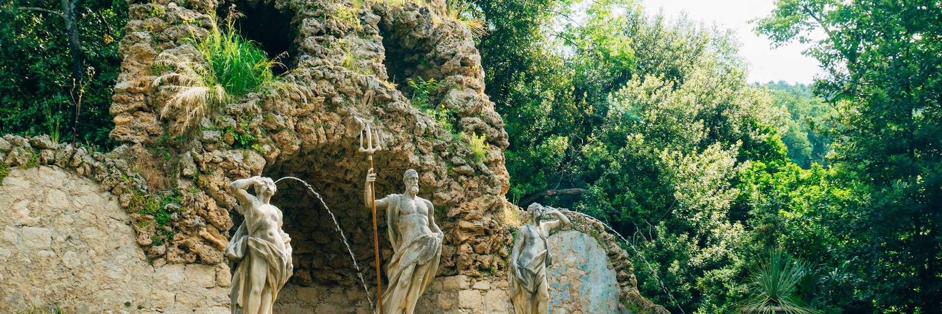 Fountain Neptune at the Trsteno Arboretum.