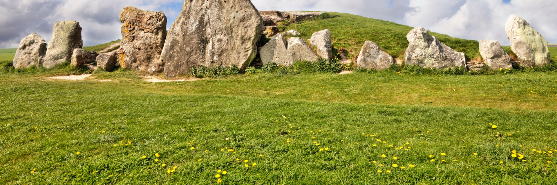 The West Kennet Long Barrow is part of the Avebury Neolithic complex in Wiltshire.