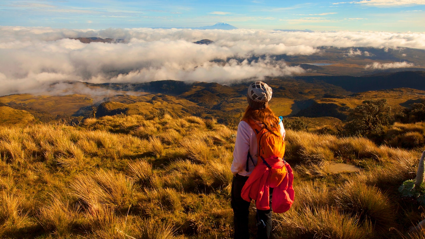 Walkers make a tour of the Purace volcano in Colombia; Shutterstock ID 1442111579; your: Brian Healy; gl: 65050; netsuite: Lonely Planet Online Editorial; full: Best national parks in Colombia