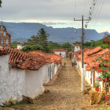 Village street along the route of the Camino Real. Colombia