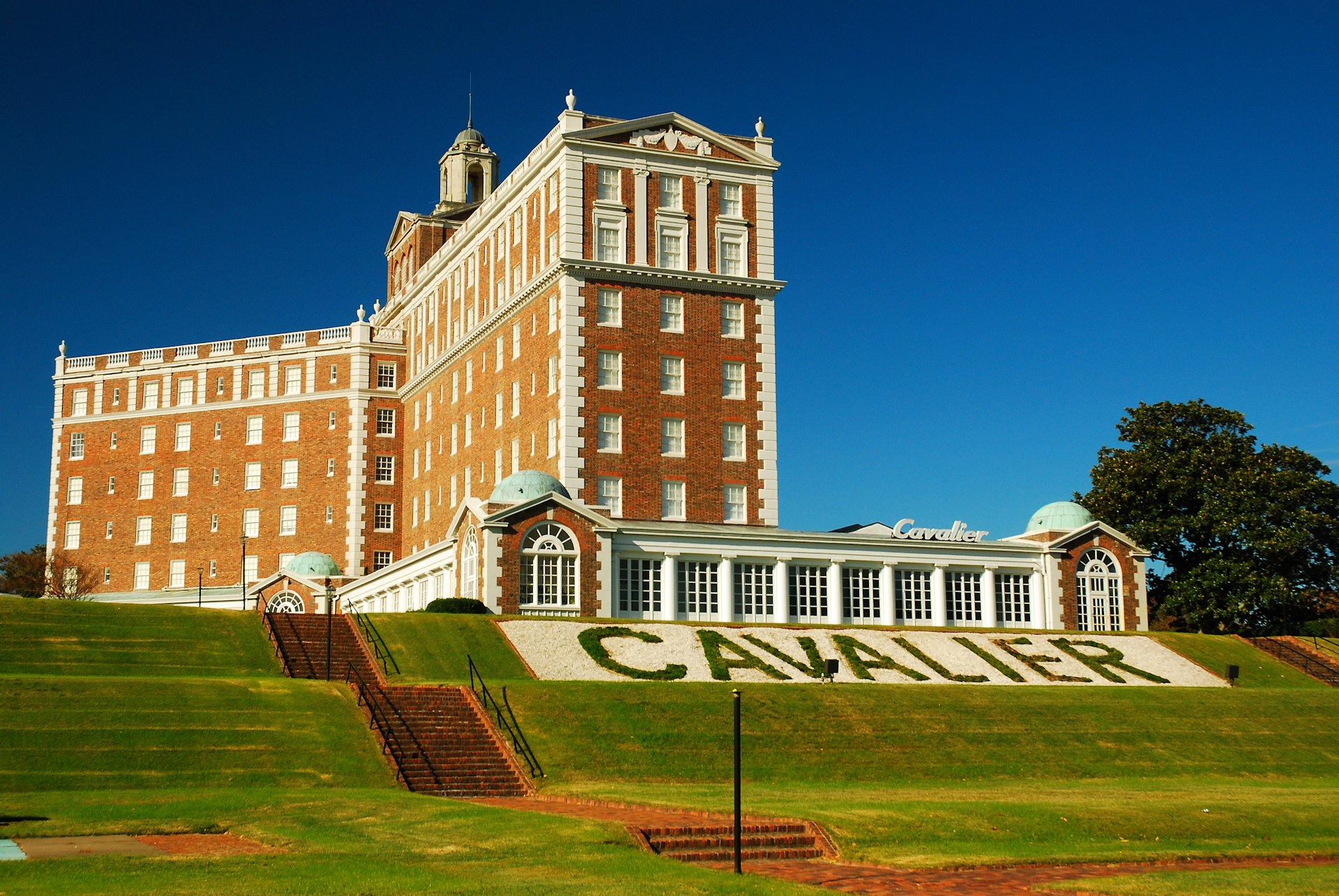 The exterior of the Cavalier Hotel in Virginia Beach, Virginia – one of the few remaining grand hotels at the seaside resort town