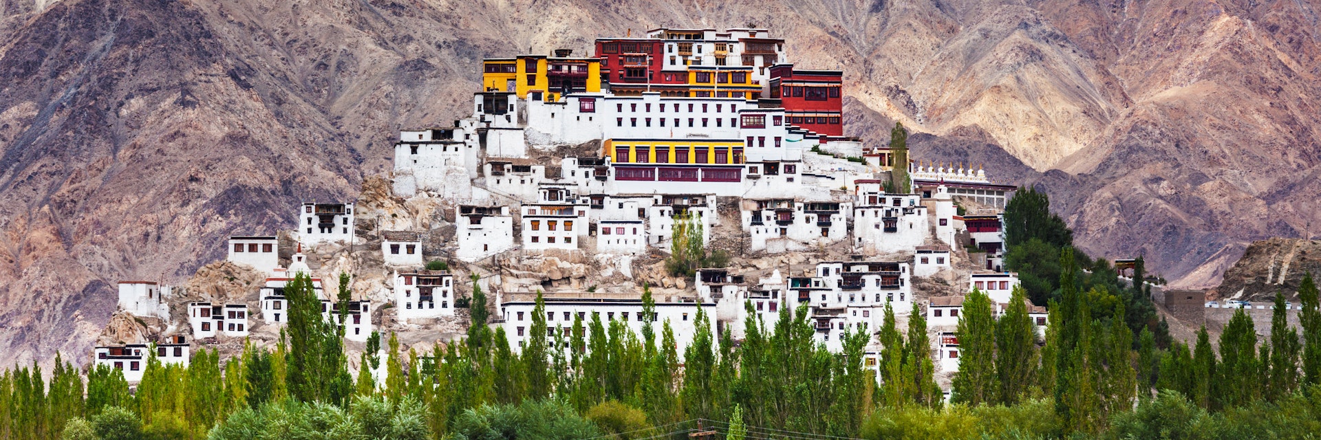 Thikse Gompa or Thikse Monastery (also transliterated from Ladakhi as Tikse, Tiksey or Thiksey) - Tibetan Buddhist monastery of the Yellow Hat (Gelugpa) sect. Ladakh, Jammu and Kashmir, India; Shutterstock ID 744715432; your: Brian Healy; gl: 65050; netsuite: Lonely Planet Online Editorial; full: Best places in India